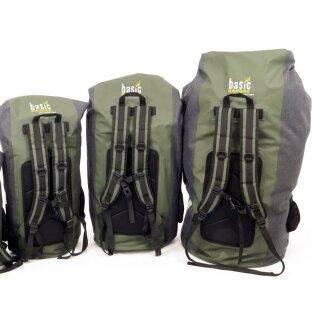 BasicNature Seesack, Rucksack mit Schultertrageriemen, Größe 60, 90 oder 140 Liter grau-grün