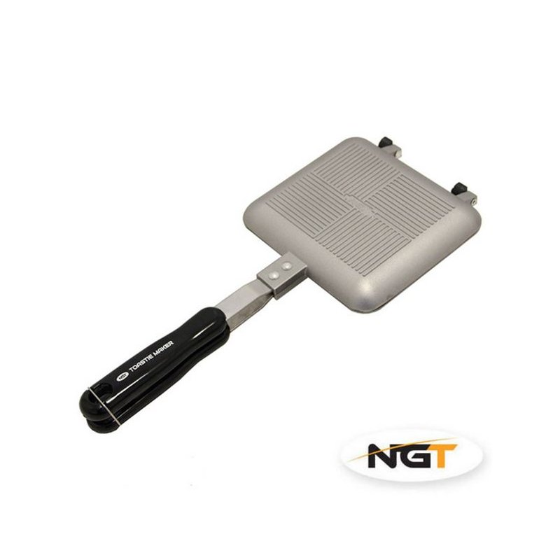 NGT Toastie Maker XL Chrome Sandwich Toaster für Gaskocher Sandwichmaker Karpfen 