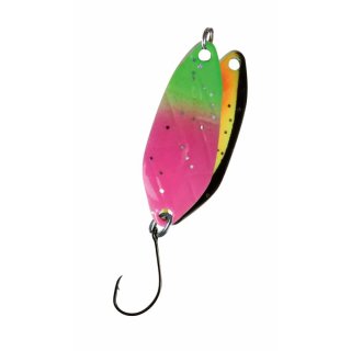 Paladin Trout Spoon Flash Sonderedition Forellen Blinker L&ouml;ffel, 2,1 g Farbe pink-gr&uuml;n/schwarz-gelb-orange