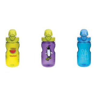 Nalgene Everyday OTF Kids Trinkflasche - 0,35 Liter Flasche blau mit Wald, Deckel blau