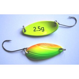 Paladin Trout Spoon V Forellen Blinker Löffel, 2,5 g rainbow / gelb